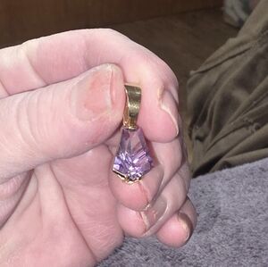 Unique 14k Amethyst  Pendant  Genuine